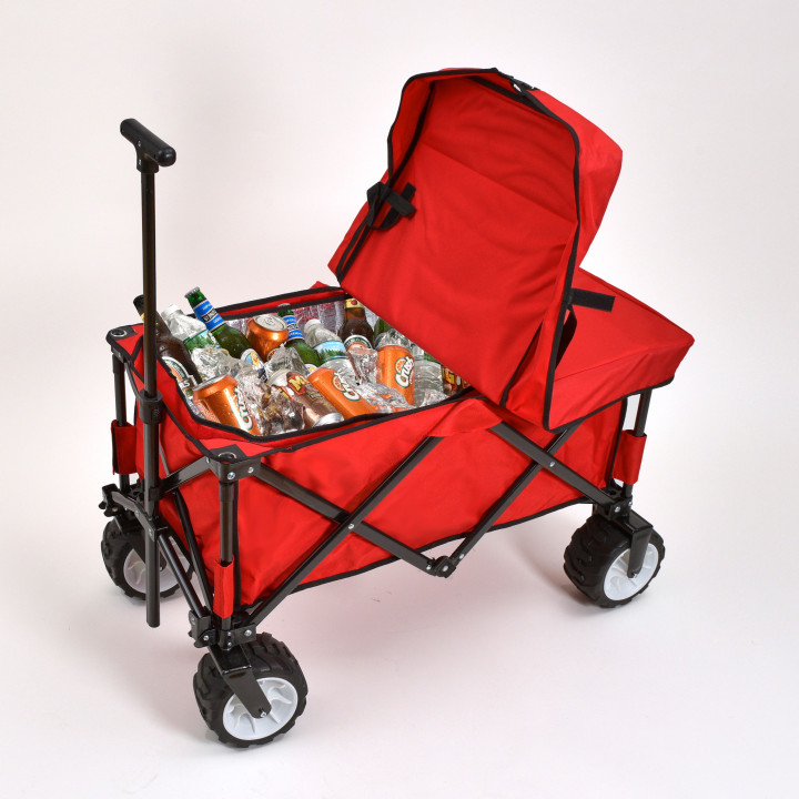 folding beach cart with cooler