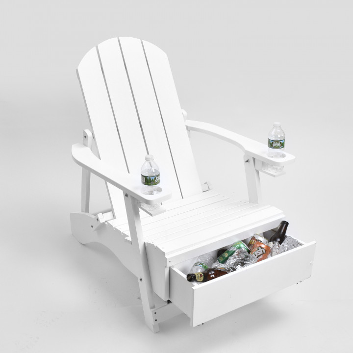 White | Adirondack Chair with Cooler - White | Tables ...