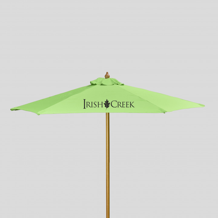 Lime Green | 7' Wood Market Umbrella | RainAlertz Umbrellas | Products ...