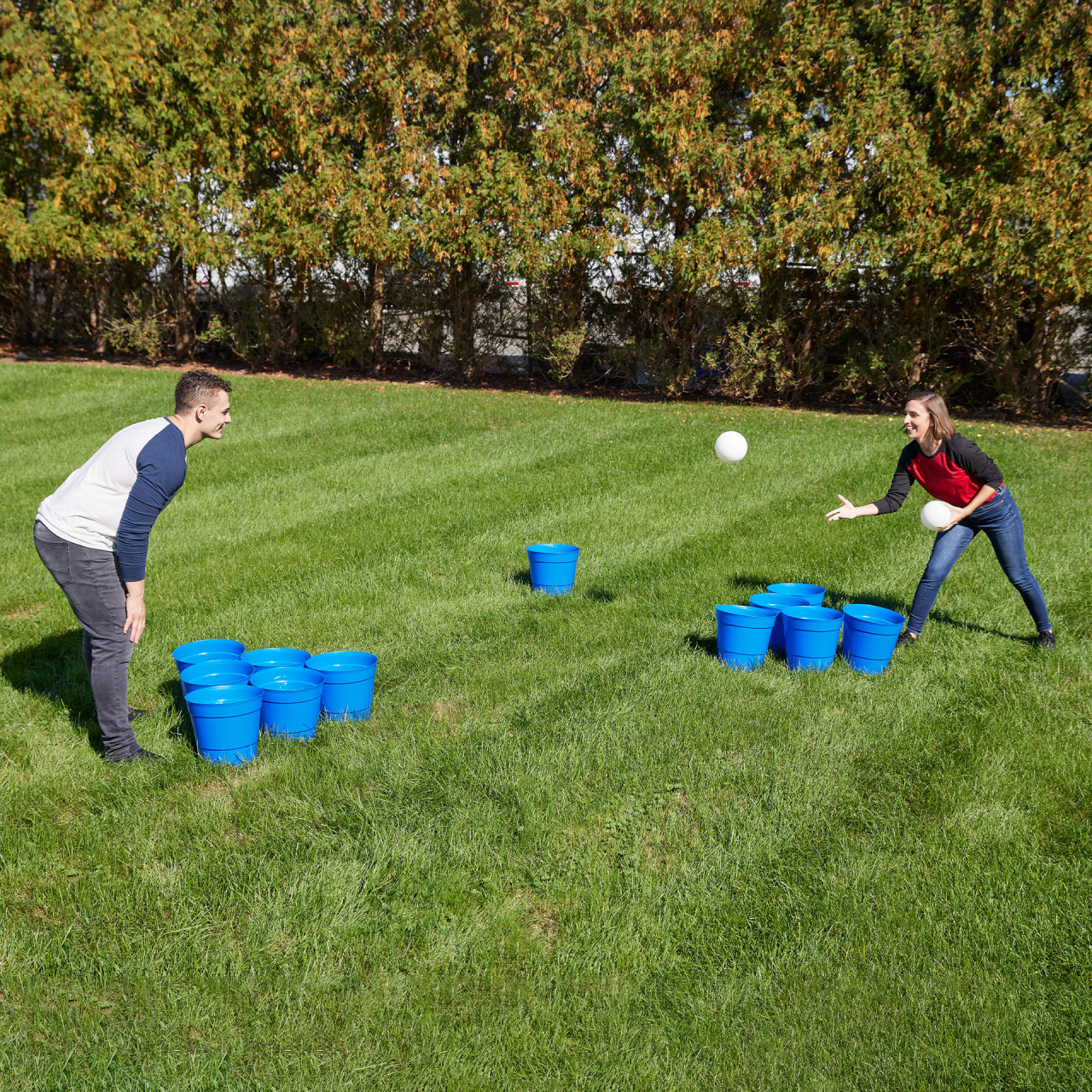 Yard Games Giant Pong with Durable Buckets and Balls